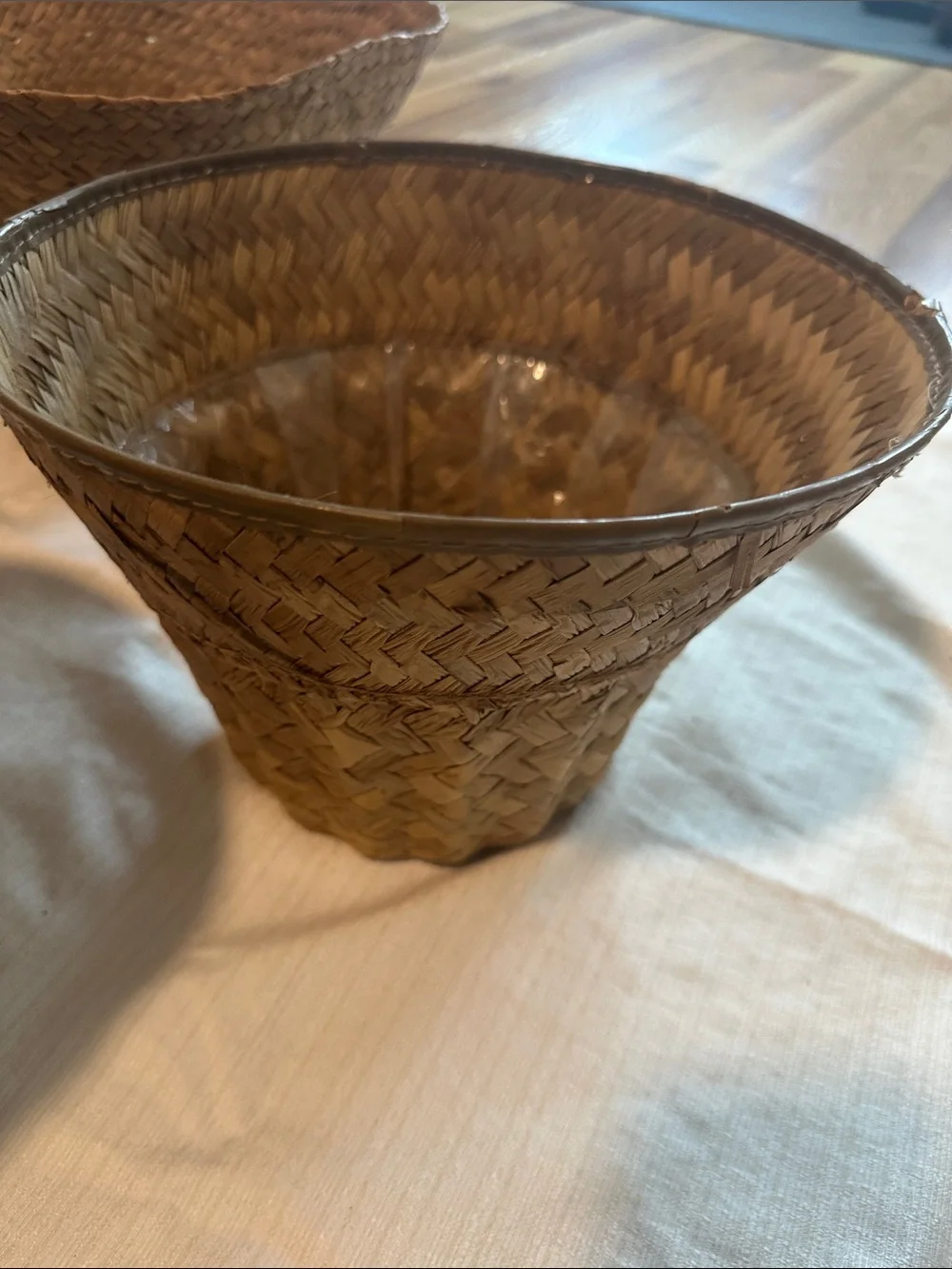 Woven Natural Brown Planter Baskets- Handcrafted Home Accent set of 5